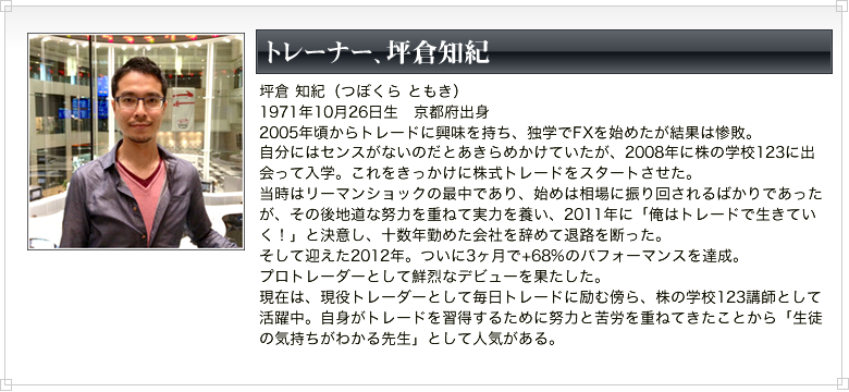 トレーナー、坪倉知紀